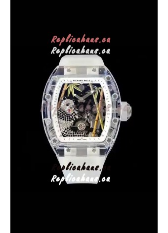Richard Mille RM26-01 Tourbillon Panda Transparent Sapphires Casing Watch - Super Clone Replica