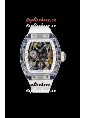 Richard Mille RM26-01 Tourbillon Panda Transparent Sapphires Casing Watch - Super Clone Replica