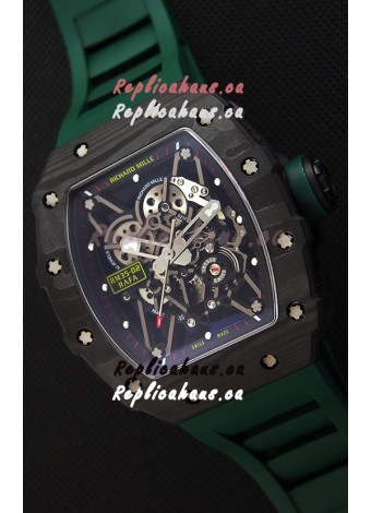 Richard Mille RM35-02 Rafael Nadal Forged Carbon Case with Green Strap 