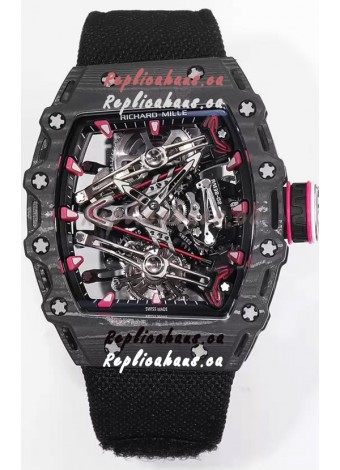 Richard Mille RM38-02 Carbon Casing Bubba Watson Black Nylon Tourbillon Movement 1:1 Mirror Replica