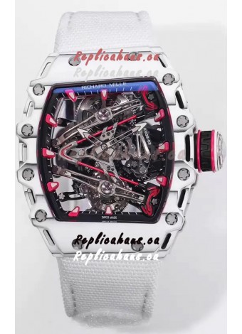 Richard Mille RM38-02 Carbon Casing Bubba Watson White Nylon Tourbillon Movement 1:1 Mirror Replica