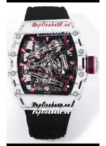 Richard Mille RM38-02 White Carbon Bubba Watson Black Nylon Tourbillon Movement 1:1 Mirror Replica