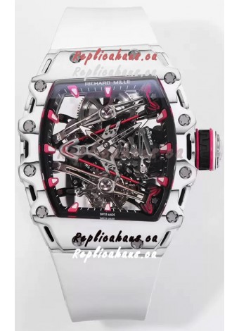 Richard Mille RM38-02 White Carbon Bubba Watson White Rubber Tourbillon Movement 1:1 Mirror Replica