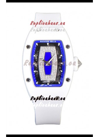 Richard Mille RM007 White Ceramic Blue Dial Automatic Superclone Swiss Replica Watch