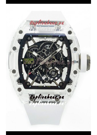 Richard Mille RM35-02 Rafael Nadal Transparent Sapphires Casing with Genuine Tourbillon Super Clone Watch