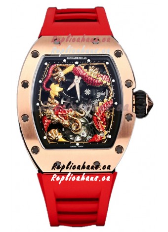 Richard Mille RM057 Dragon Dial Rose Gold Plated Watch in Swiss Automatic Movement