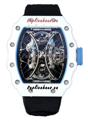 Richard Mille RM53-01 Pablo Mac Donough White TPT CASE Black Nylon Strap Swiss Replica Watch