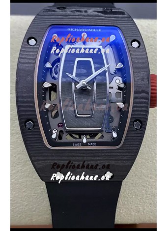 Richard Mille RM07 Black Carbon Casing Black Strap 1:1 Superclone Swiss Replica Watch 