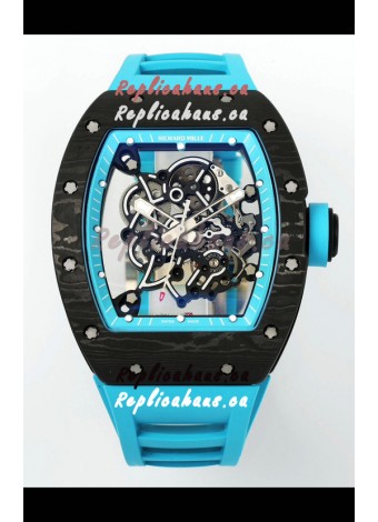 Richard Mille RM055 Black Carbon Casing Blue Rims 1:1 Superclone Genuine Tourbillon Watch 