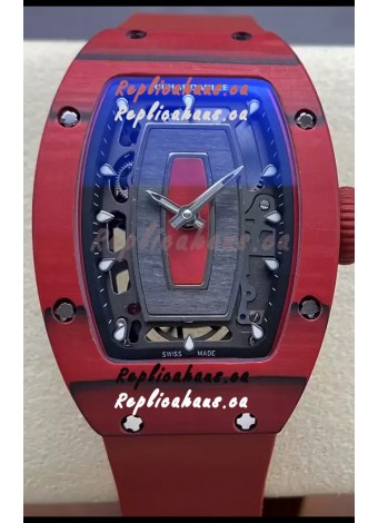 Richard Mille RM07 Red Carbon Casing 1:1 Superclone Swiss Replica Watch 