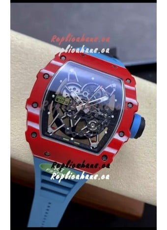 Richard Mille RM35-02 Rafael Nadal Carbon Blue Strap with Genuine Tourbillon Super Clone Watch