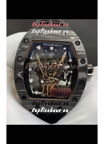 Richard Mille RM66 Flying Genuine Tourbillon Black Carbon Superclone Replica Watch 