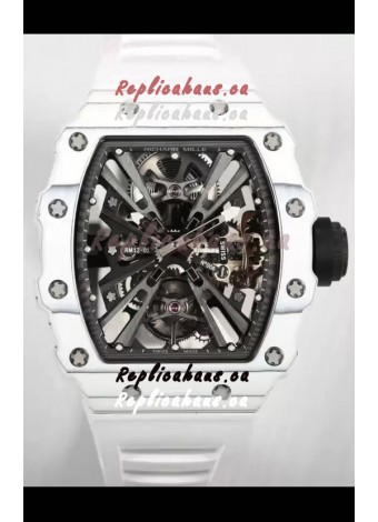 Richard Mille RM12-01 White Carbon Fiber Case Genuine Tourbillon Movement 1:1 Mirror Replica Watch