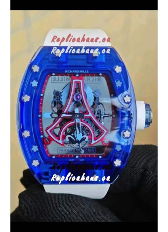 Richard Mille RM52-03 Paris Saint-Germain Tourbillon Blue Sapphires Swiss Replica Watch 
