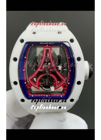 Richard Mille RM52-03 Paris Saint-Germain Tourbillon White Ceramic Swiss Replica Watch 
