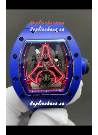 Richard Mille RM52-03 Paris Saint-Germain Tourbillon Blue Ceramic Swiss Replica Watch 