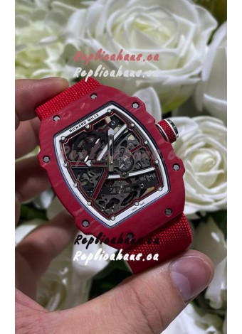 Richard Mille Super Clone RM67-02 Red Carbon TPT 37 Grams Watch Red Strap