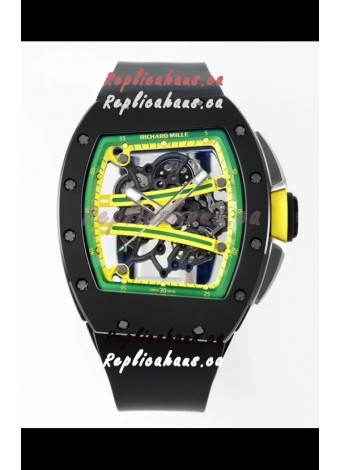 Richard Mille Super Clone RM61-01 Black Ceramic Black Strap Swiss Replica Watch