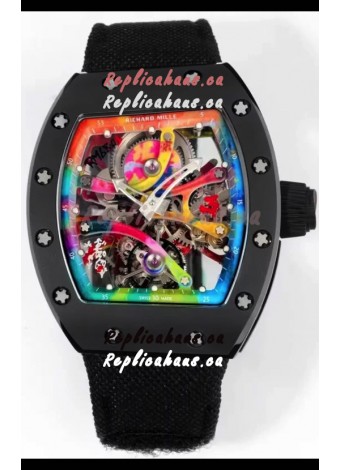 Richard Mille Super Clone RM68-01 Black Ceramic Casing and Strap Tourbillon Swiss Replica