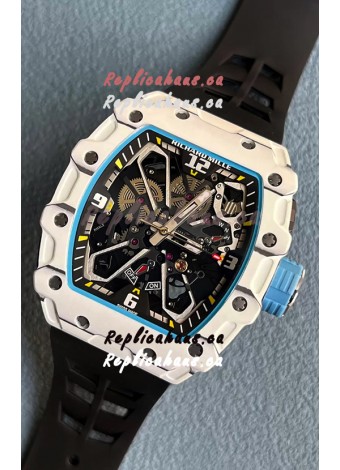 Richard Mille RM35-03 Rafael Nadal Edition White Carbon Fiber Casing 1:1 Mirror Replica Watch in Black Strap