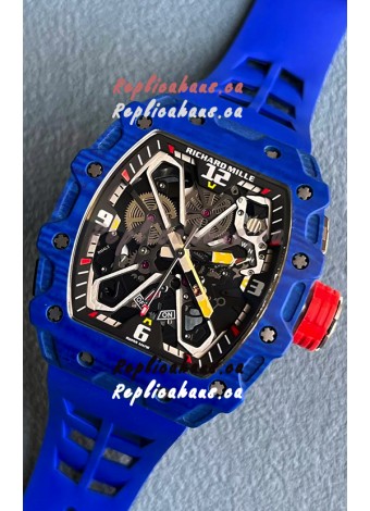 Richard Mille RM35-03 Rafael Nadal Edition Blue Carbon Fiber Casing 1:1 Mirror Replica Watch in Blue Strap