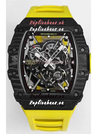 Richard Mille RM35-02 Rafael Nadal Carbon Fiber Casing with Genuine Tourbillon Super Clone Watch