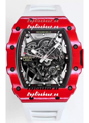 Richard Mille RM35-02 Rafael Nadal Carbon Fiber Casing with Genuine Tourbillon Super Clone Watch