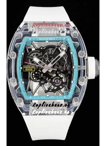 Richard Mille RM35-01 Rafael Nadal Transparent Sapphires Casing with Genuine Tourbillon Super Clone Watch