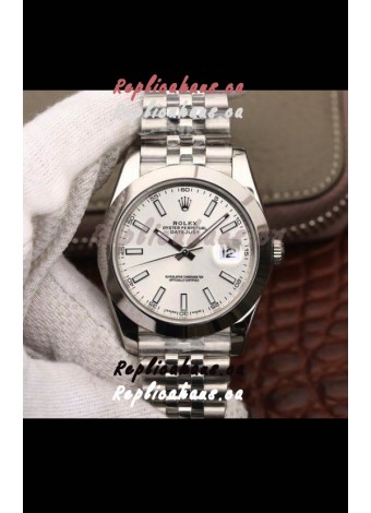 Rolex Datejust 41MM Cal.3135 Movement Swiss Replica Watch in 904L Steel Casing White Dial