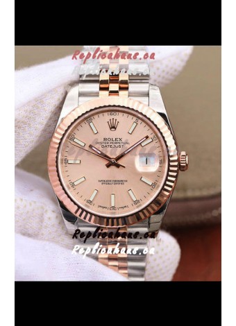 Rolex Datejust 41MM Cal.3135 Movement Swiss Replica Watch in 904L Steel Two Tone Champange Dial