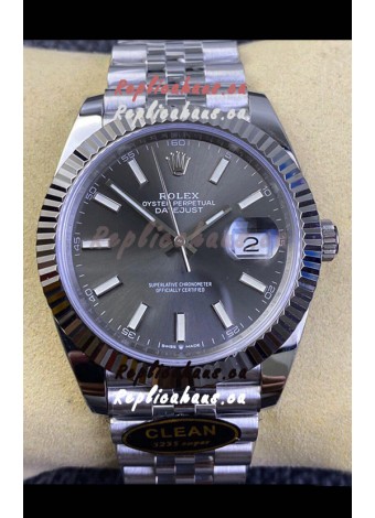 Rolex Datejust 41MM Cal.3135 Movement Swiss Replica Watch in 904L Steel / Grey Dial