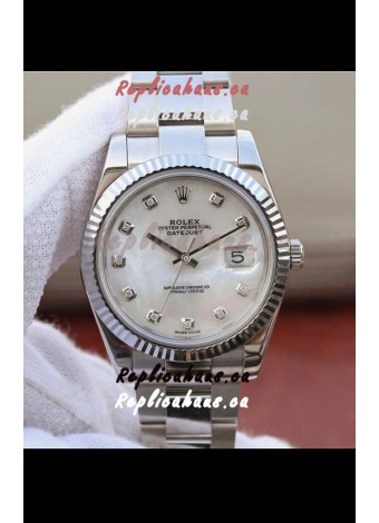 Rolex Datejust 41MM Cal.3135 Movement Swiss Replica Watch in 904L Steel Pearl Dial
