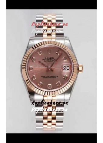 Rolex Datejust 31MM Cal.3135 Movement Swiss Replica Champange Dial Jubilee Strap - Ultimate 904L Steel Watch