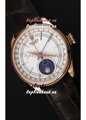 Rolex Cellini Moonphase Rose Gold REF# 50535 Swiss Replica Watch 