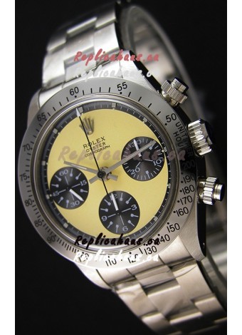 Rolex Daytona Vintage REF 6264 Off-White Dial Swiss Replica Watch - 904L Steel Watch 