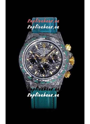 Rolex Daytona DiW Forged Cabon Casing 1:1 Mirror Replica Black Carbon Dial