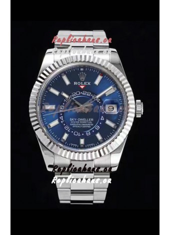 Rolex Sky-Dweller REF# 326934 Blue Dial Watch in 904L Steel Case 1:1 Mirror Replica