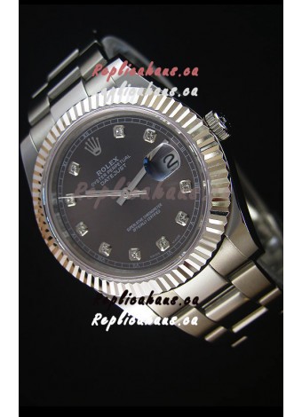 Rolex Datejust Japanese Replica Watch - Grey Dial in 41MM with Oyster Strap