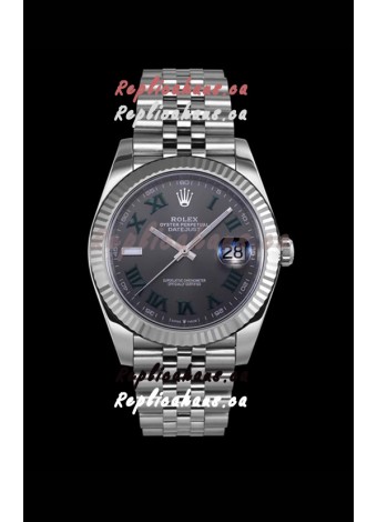 Rolex Datejust Wimbledon Edition Japanese Replica Watch - Grey Dial in 41MM 