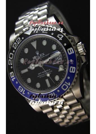 Rolex GMT Masters Batman Japanese Replica Movement Watch in Jubilee Strap 