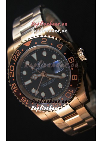 Rolex GMT Masters Japanese Replica Watch in Rose Gold Casing