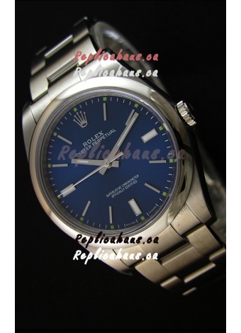 Rolex Oyster Perpetual Japanese Replica Watch - Blue Dial in 39MM Casing