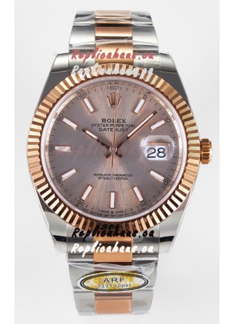 Rolex Super Clone Datejust ETA 3235 Movement 41MM Two Tone Rose Gold Plating and Dial Watch