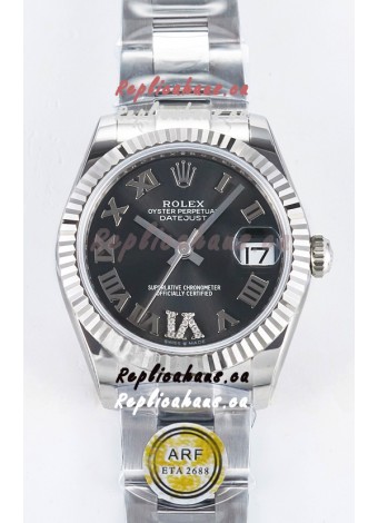 Rolex Super Clone Datejust ETA 2688 Movement 31MM Stainless Steel Grey Dial Watch 