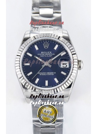 Rolex Super Clone Datejust ETA 2688 Movement 31MM Stainless Steel Blue Dial Watch 