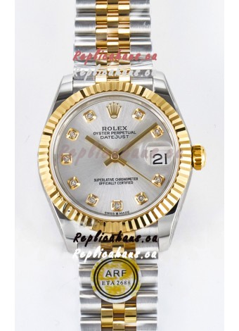 Rolex Super Clone Datejust ETA 2688 Movement 31MM Two Tone Yellow Gold Steel Dial