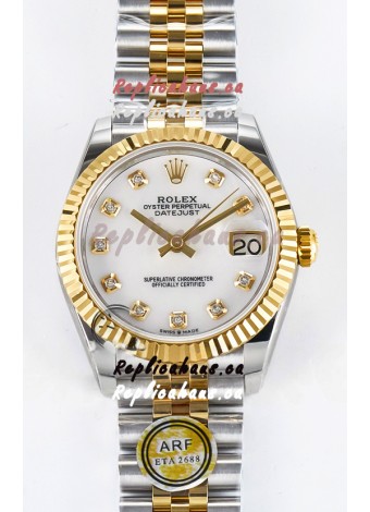 Rolex Super Clone Datejust ETA 2688 Movement 31MM Two Tone Yellow Gold Mother of Peal Dial
