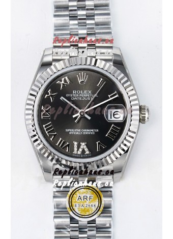 Rolex Super Clone Datejust ETA 2688 Movement 31MM Stainless Steel Grey Dial Watch 
