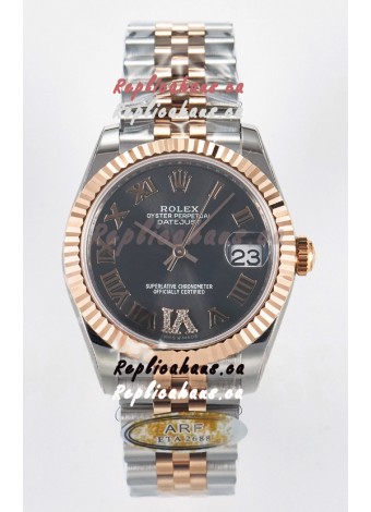 Rolex Super Clone Datejust ETA 2688 Movement 31MM Two Tone Rose Gold Swiss Grey Dial