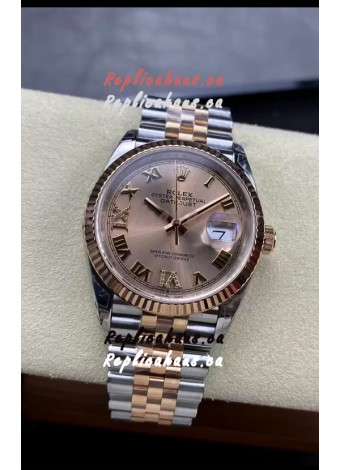 Rolex Datejust 126231-0027 36MM Swiss Replica in 904L Steel in Gold Dial 1:1 Mirror Replica